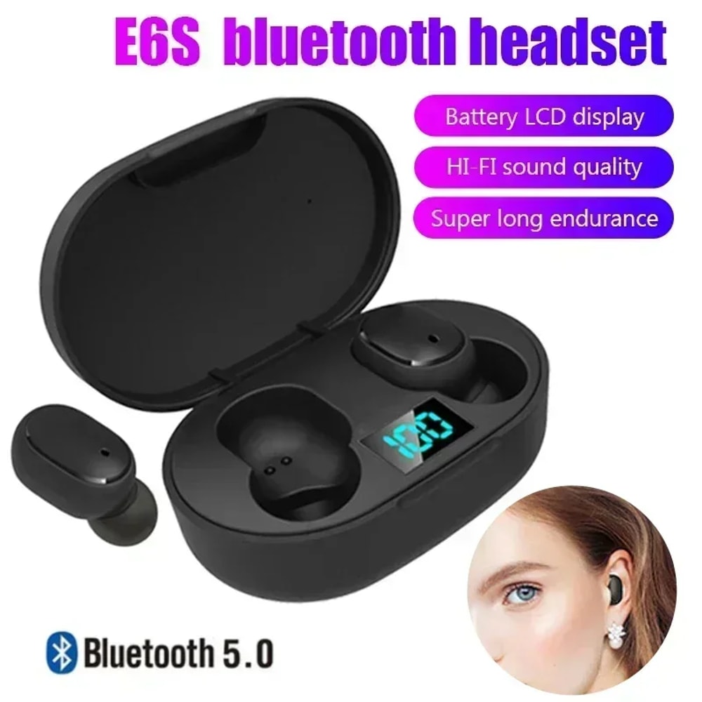 Wireless Bluetooth Headset with Mic and LED Display Earbuds Premium Sound & Comfortable Fit
