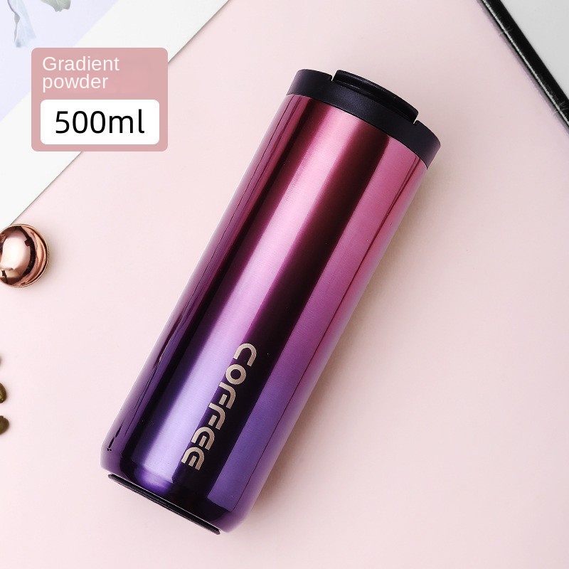 Insulated Coffee Mug Stainless Steel Travel Flask Leakproof Thermo Bottle for Hot & Cold Beverages