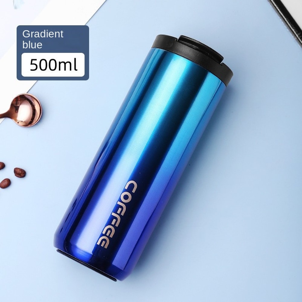 Insulated Coffee Mug Stainless Steel Travel Flask Leakproof Thermo Bottle for Hot & Cold Beverages