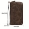Premium Leather Wristlet Wallet For Men Stylish Business Clutch With Zippered Closure Cardholder P 4