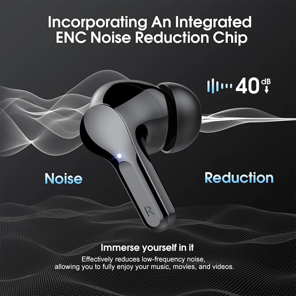 Wireless Earbuds With Noise Cancelling LED Display Waterproof HiFi Stereo Sound Bluetooth Earphone 4
