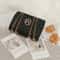 Womens Retro Monogram Chain Crossbody Bag Chic Black Square Design With Logo 1