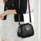Women Stylish Black Crossbody Bag with Golden Tone Hardware Polyester Lining for Everyday Use Work and Travel