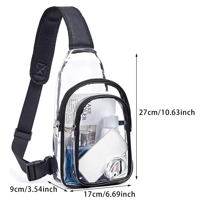 Waterproof Transparent Crossbody Sling Bag Casual Clear Chest Bag For Travel Outdoor Sports 4