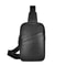 Small Black Genuine Leather Sling Bag For Men Women Crossbody Shoulder Chest Pack For Hiking Travel 6