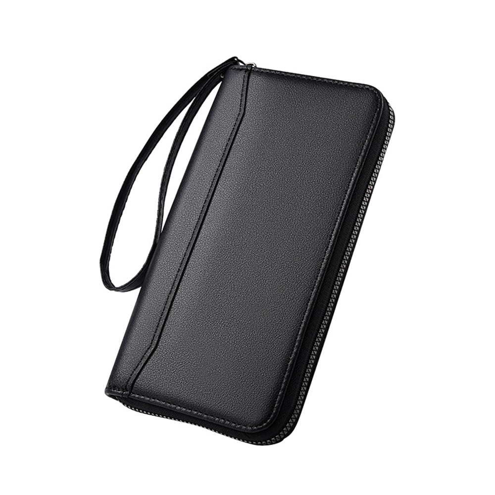 Large Capacity Leather Wallet For Men Phone Drivers License Coin Clutch 0