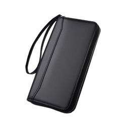 large capacity leather wallet for men phone drivers license & coin clutch