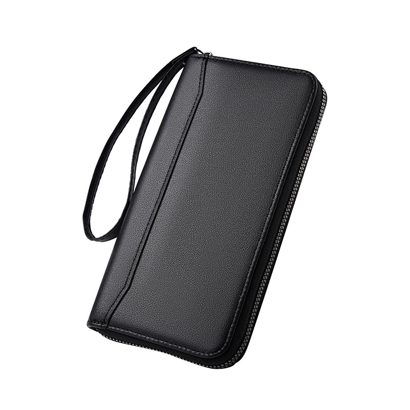 Large Capacity Leather Wallet For Men Phone Drivers License Coin Clutch 0