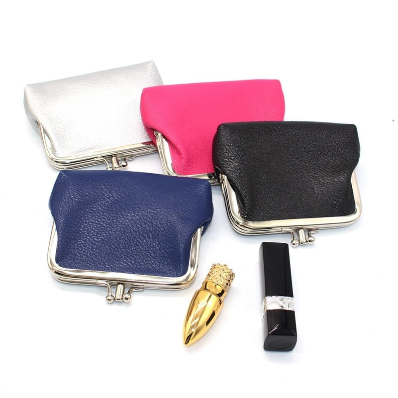 Fashionable Double Layer Coin Purse Wallet Stylish Solid Color Short Clutch Bag PU Card Holder For 1