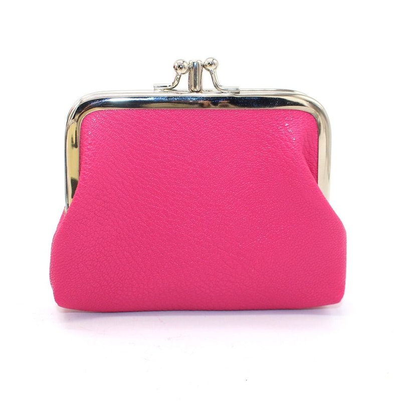 Fashionable Double Layer Coin Purse Wallet Stylish Solid Color Short Clutch Bag PU Card Holder For 3
