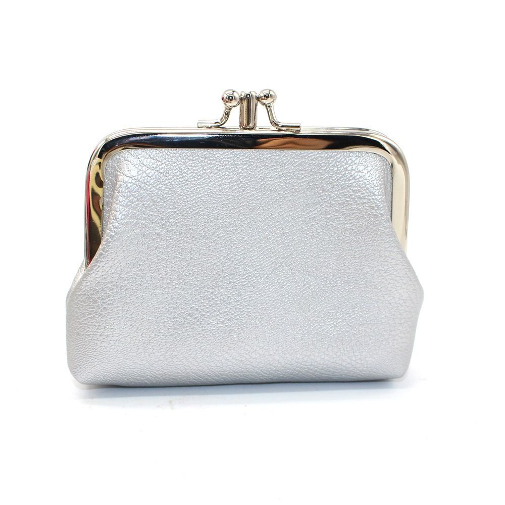 Fashionable Double Layer Coin Purse Wallet Stylish Solid Color Short Clutch Bag PU Card Holder For 5