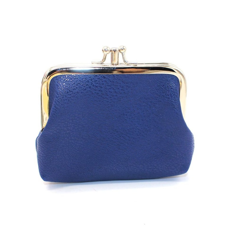 Fashionable Double Layer Coin Purse Wallet Stylish Solid Color Short Clutch Bag PU Card Holder For 6