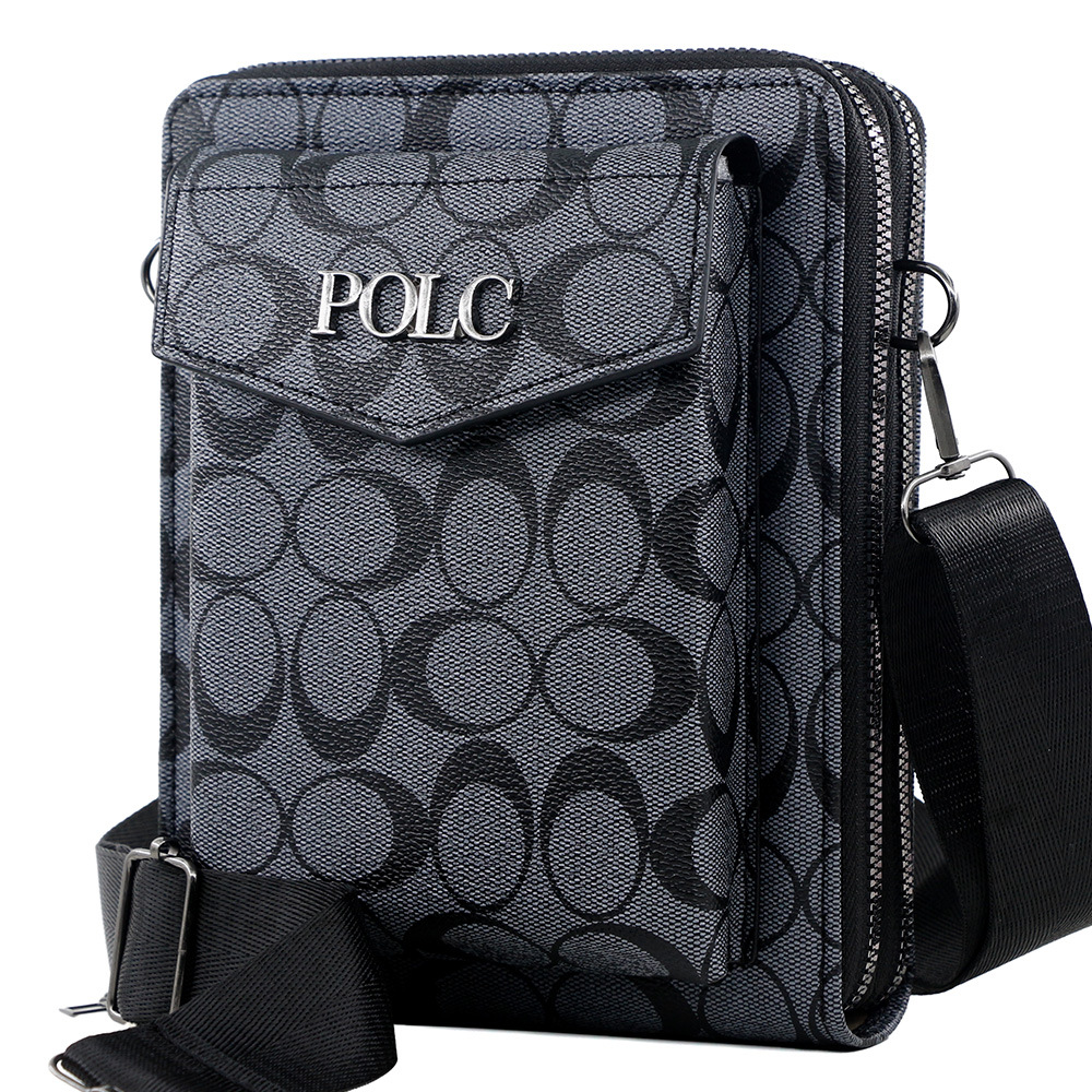 Business Mens Printed Crossbody Bag Stylish Shoulder Bag With Double Zipper And Large Capacity Perf 0
