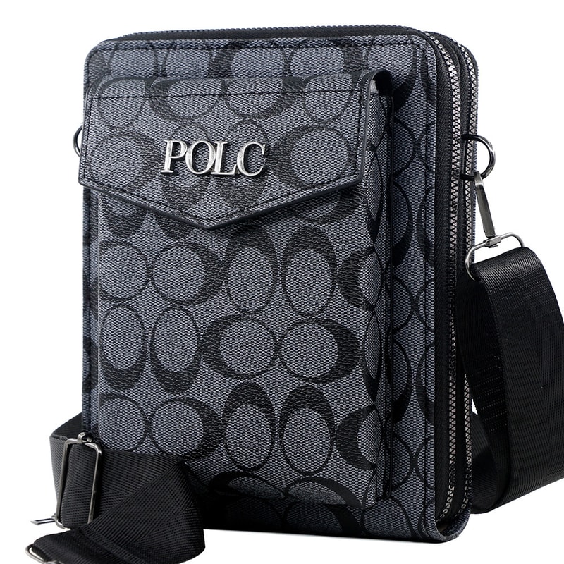 Business Mens Printed Crossbody Bag Stylish Shoulder Bag With Double Zipper And Large Capacity Perf 0