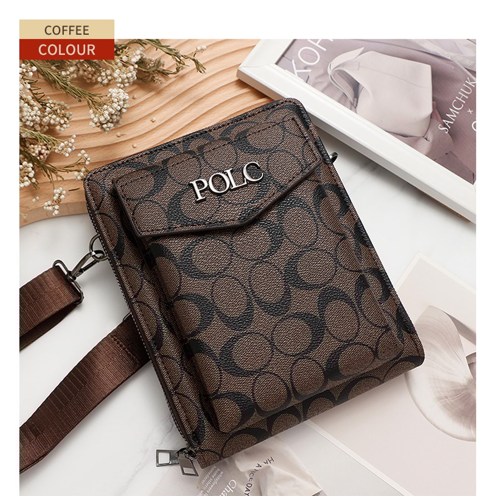 Business Mens Printed Crossbody Bag Stylish Shoulder Bag With Double Zipper And Large Capacity Perf 3