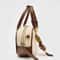Retro Color Blocking Crossbody Canvas PU Handheld Bag Stylish Small Square Shoulder Bowling Bag 2