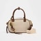 Retro Color Blocking Crossbody Canvas PU Handheld Bag Stylish Small Square Shoulder Bowling Bag 5