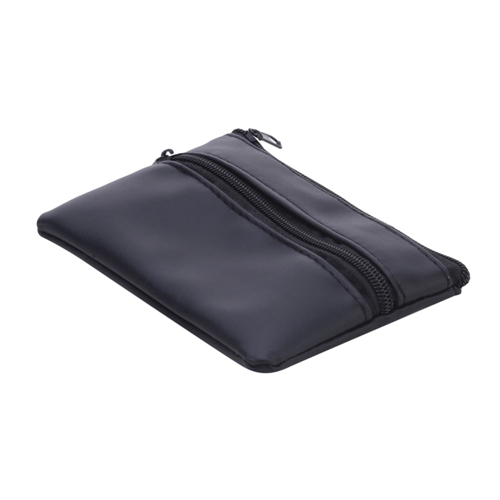 Mini Zipper Wallet with Key Holder PU Leather Coin Purse for Men & Women