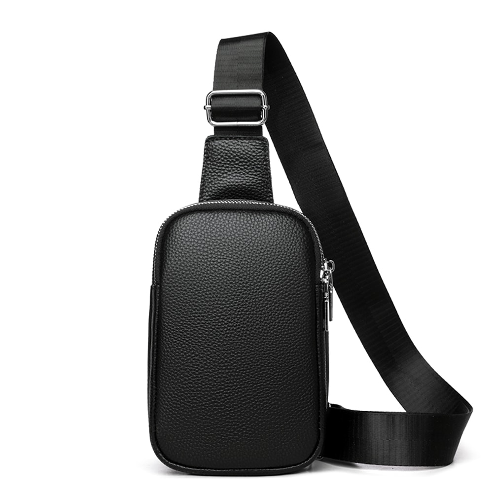 Minimalist Genuine Leather Crossbody Bag Luxury Designer Small Chest Bag For Unisex Daily Travel 5
