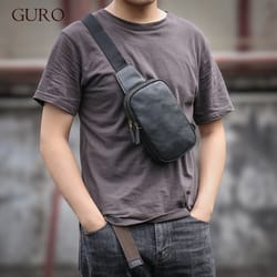 high-quality genuine leather chest bag mens deluxe small shoulder sling bag trendy simple cowhide single strap cross