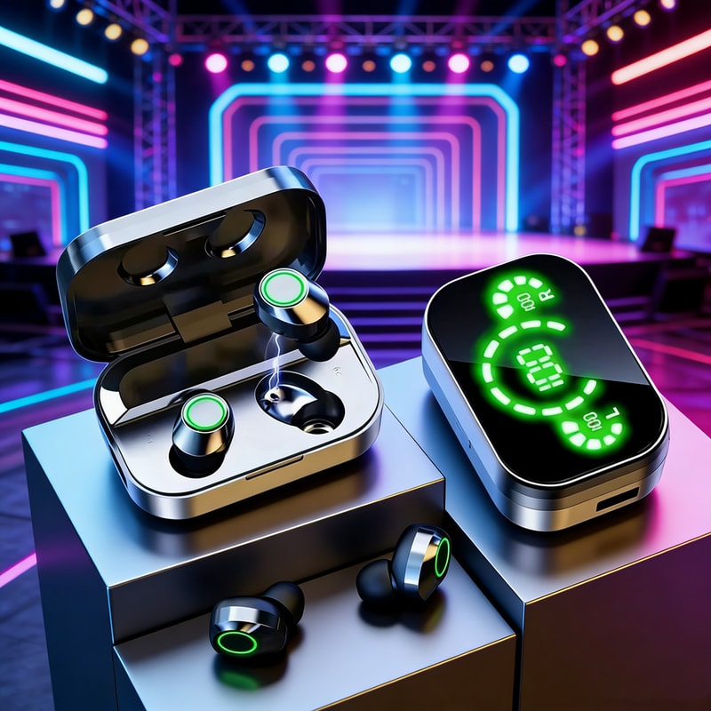 Wireless Bluetooth Headphones with Charging Case & Mic LED Fone Earbuds for Crystal Clear Sound