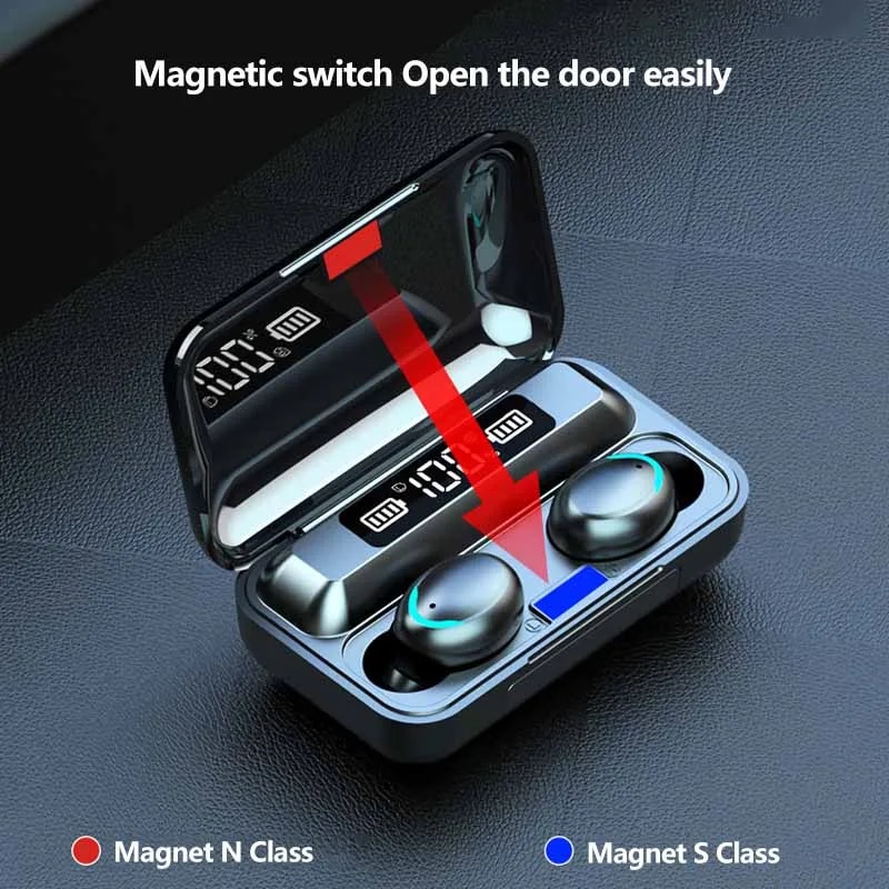 Wireless Bluetooth Gaming Earbuds TWS Headphones with Digital Display & Charging Case