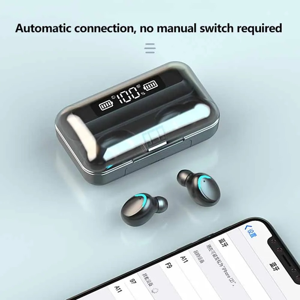 Wireless Bluetooth Gaming Earbuds TWS Headphones with Digital Display & Charging Case