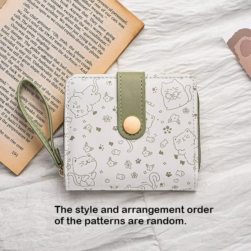 Everyday Playful Cat Mini Wallet Compact Zipper Multi Card Holder With Wrist Strap Lightweight Gift 4