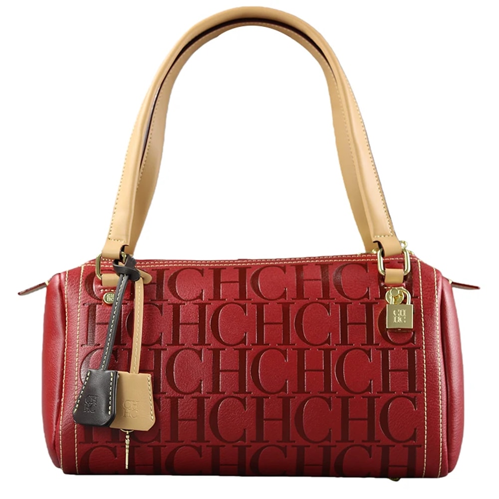 Vintage Style Embossed Letter Cylindrical Handbag Large Capacity Fashion Shoulder Bag 3