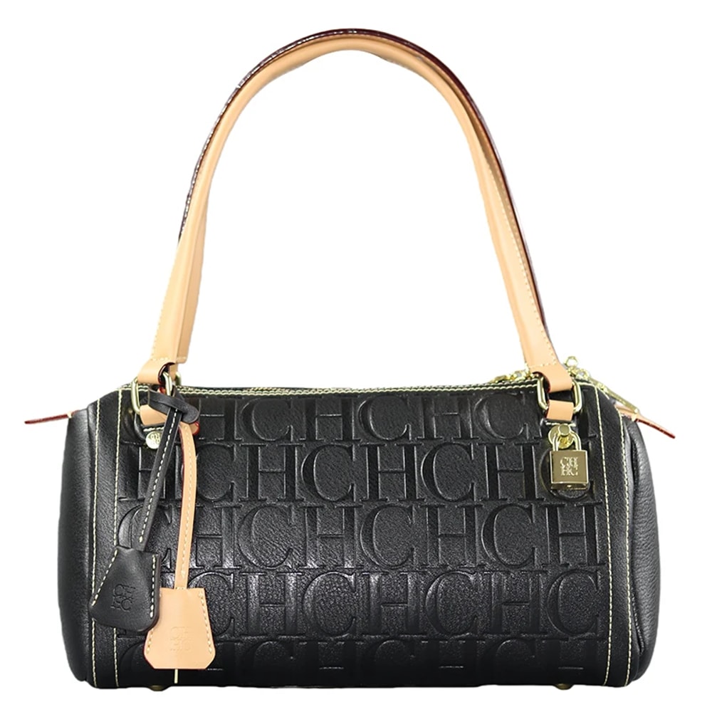 Vintage Style Embossed Letter Cylindrical Handbag Large Capacity Fashion Shoulder Bag 4