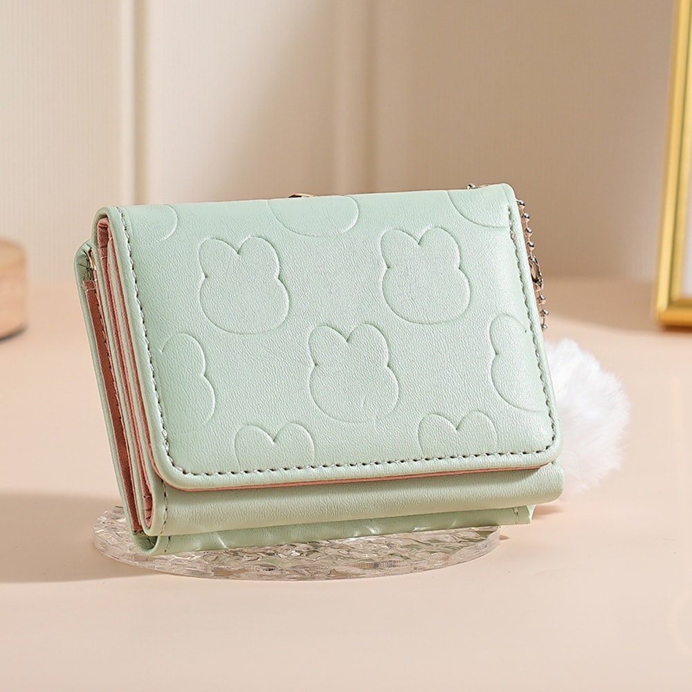 Portable Cartoon Wallet For Women UltraThin Cute Three Fold Card Holder For Students And Daily Use 2