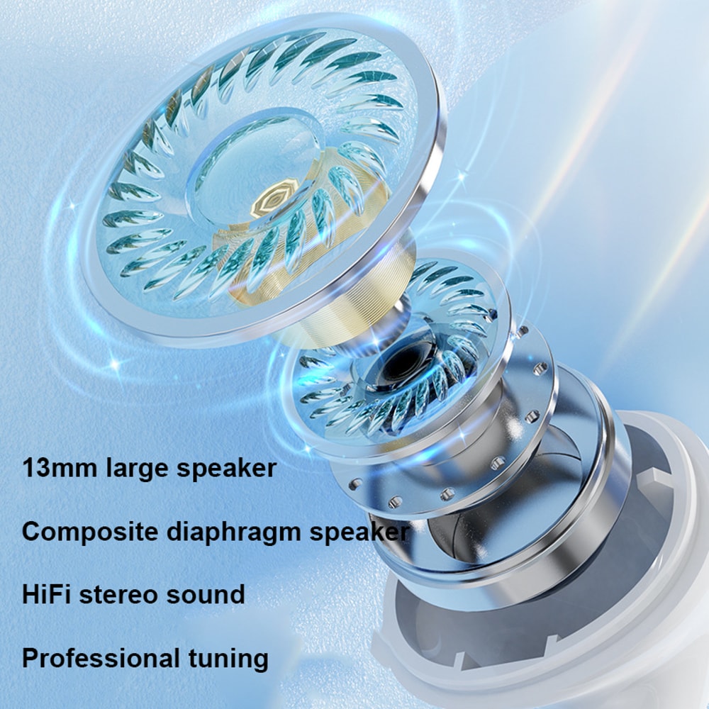 HiFi Bluetooth Earphones Wireless Headphones Noise Cancelling Calling Headset 4