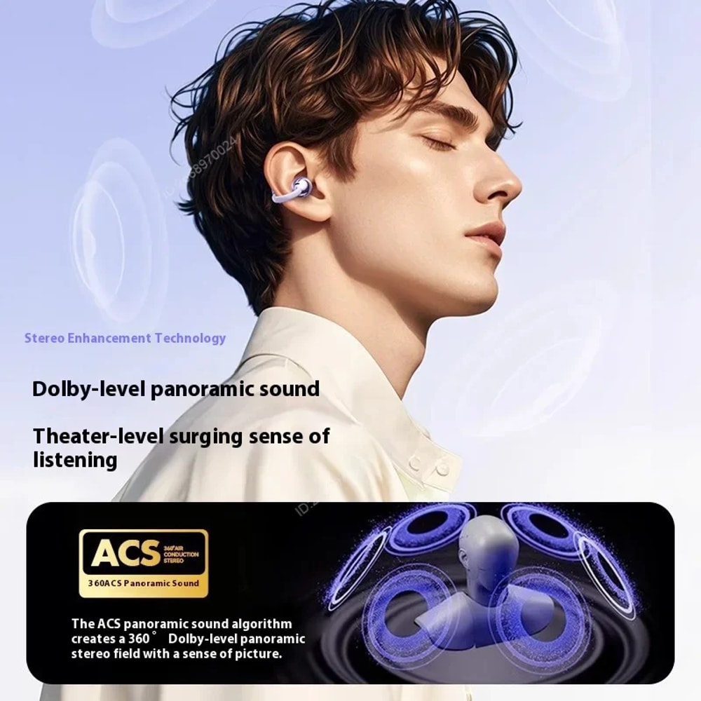 Premium Clip On Wireless Earbuds Bluetooth Sports Earphones with Long Battery Life