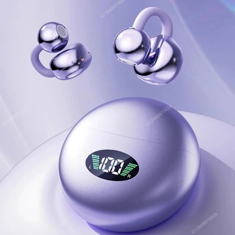 Premium Clip On Wireless Earbuds Bluetooth Sports Earphones with Long Battery Life