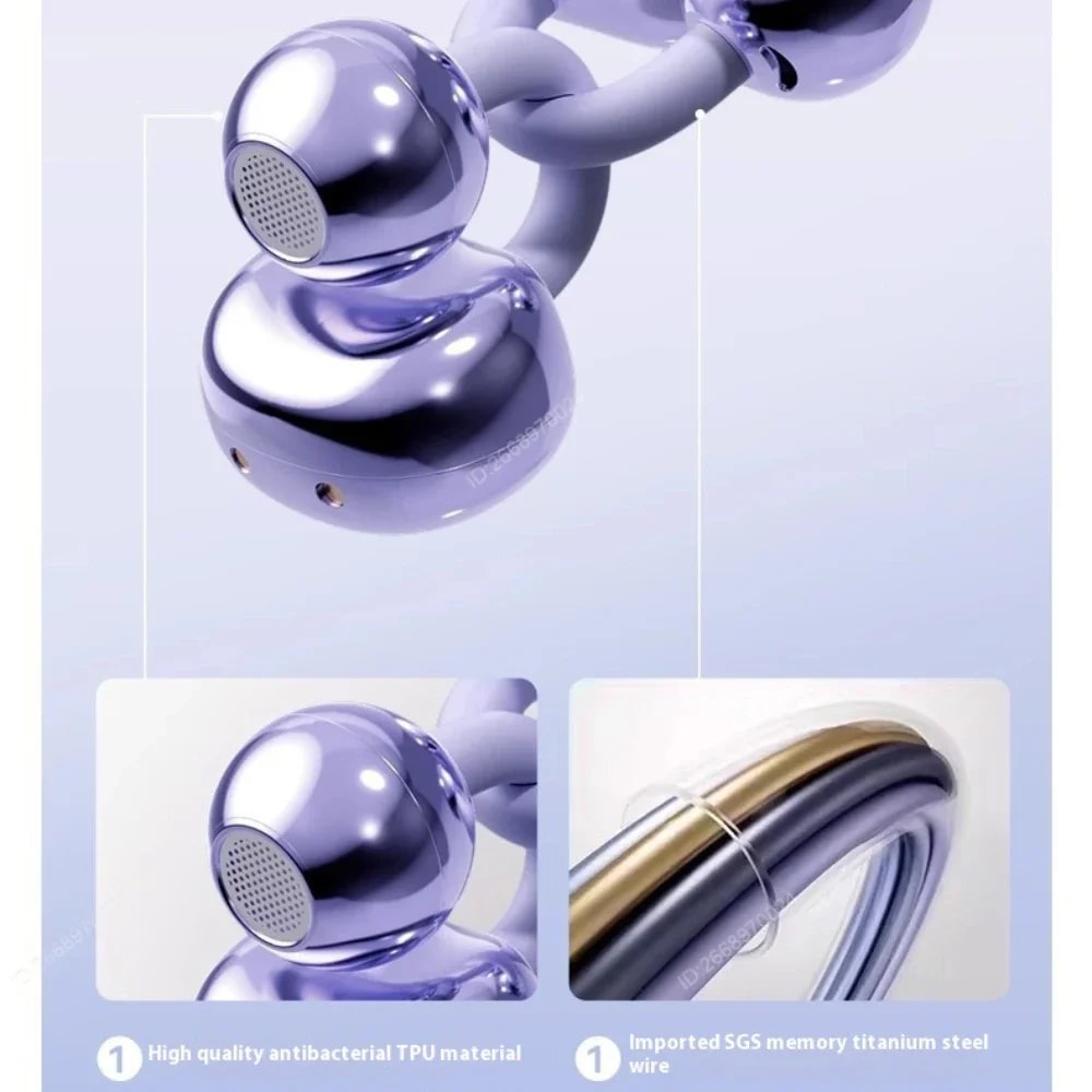 Premium Clip On Wireless Earbuds Bluetooth Sports Earphones with Long Battery Life