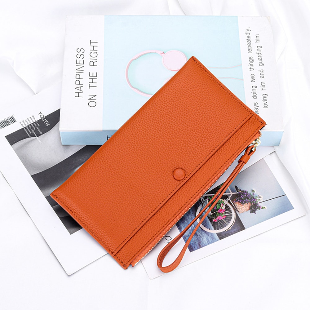 Genuine Leather Women Long Wallet Ladies Clutch Coin Purse Credit Card Holder 8