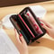 Fashionable Women Long Clutch Wallet With Wristlet And Single Zipper Design 0