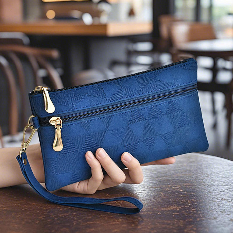 Large Capacity Womens Wallet Fashion Long Zipper Purse Phone Clutch Wristlet 4