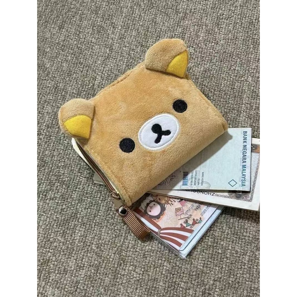 Mini Anime Girl Plush Coin Purse Kawaii Portable Card Bag Birthday Gift 4