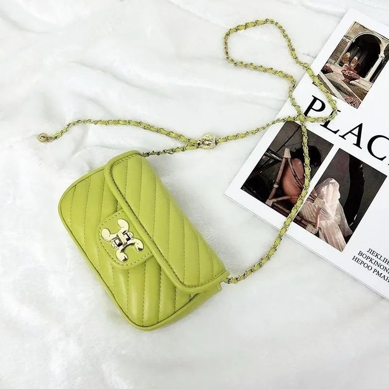 Green Fairy Rhombus Shoulder Bag Small Fragrance Chain Messenger Handbag Niche High Quality Fashion 1