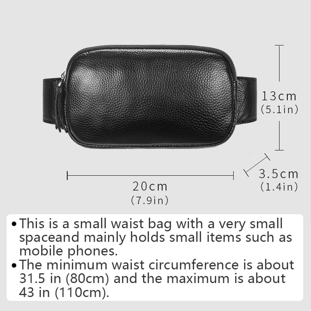 Leather Waist Pack Slim Fanny Bag For Men Women Outdoor Travel Sports Waist Wallet 4