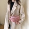 Chic Waist Crossbody Bag With Dual Chain Stylish Chest Bag With Wide Strap 0