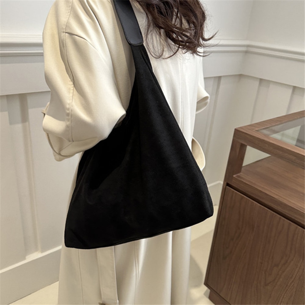 Fashion Large Capacity Handbag For Women Solid Color Retro Tote Bag 1