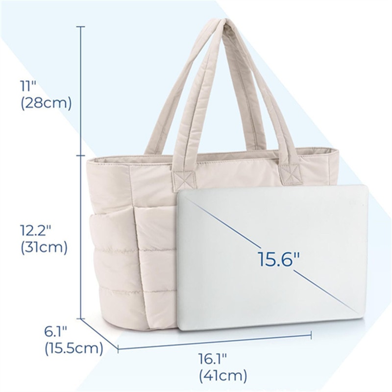 Large Capacity Tote Bag For Women Durable Fabric Zipper Closure Wrist Strap Gym Beach Travel Bag 2