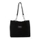 Chic Corduroy Tote Bag For Women Spacious Shoulder Handbag With Trendy Chain Leather Accents 7