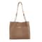 Chic Corduroy Tote Bag For Women Spacious Shoulder Handbag With Trendy Chain Leather Accents 8