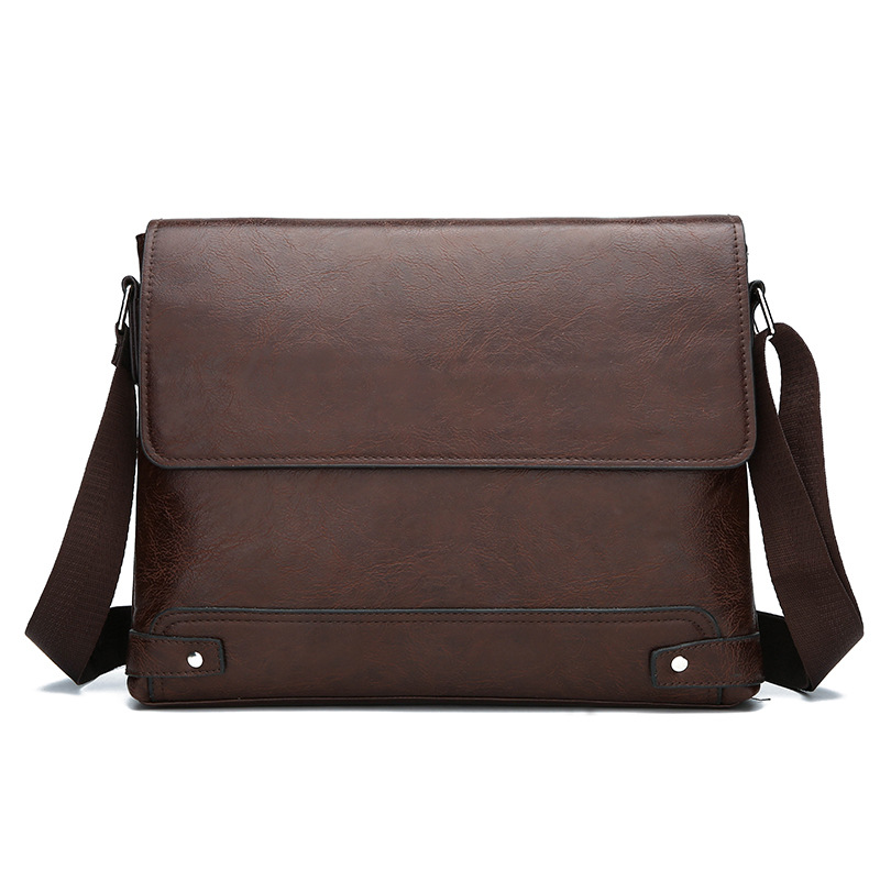 Mens Retro Leather Messenger Bag Casual Business Travel Shoulder Bag 7