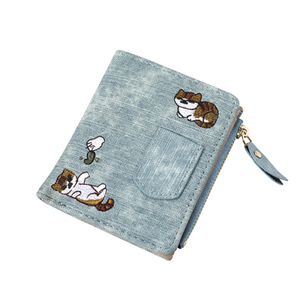 Cartoon Cat Pattern PU Leather Wallet Large Capacity Storage Card Holder 5
