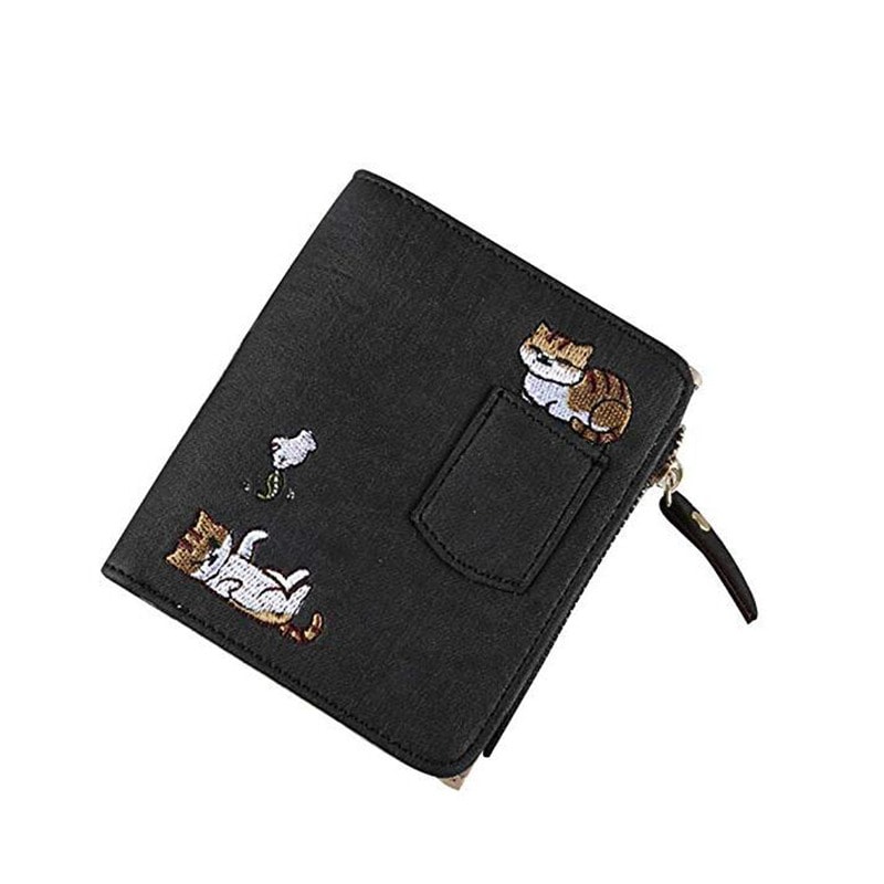 Cartoon Cat Pattern PU Leather Wallet Large Capacity Storage Card Holder 6