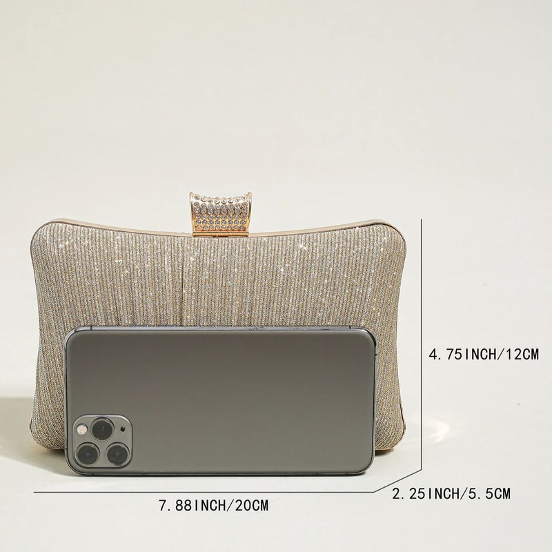 Elegant Sparkling Clutch Purse For Brides And Bridesmaids Detachable Chain Evening Handbag For Spec